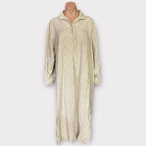Mervyns For Her XXL Vintage 70’s Long Floral Henley Style Long Sleeve Nightgown